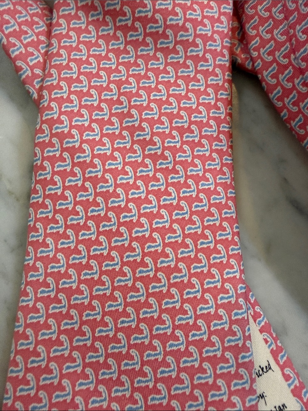 Brand New without tag. Vineyard Vines Pink Patterned Silk Tie